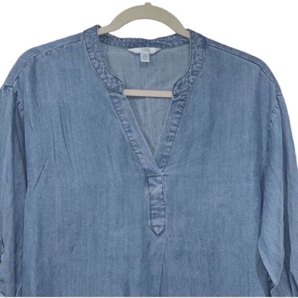 Time & Tru Blue Denim Tunic Top(Size S/4-6) - Picture 5 of 7